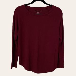 American Eagle Maroon Soft & Sexy Plush Long Sleeve Shirt Small